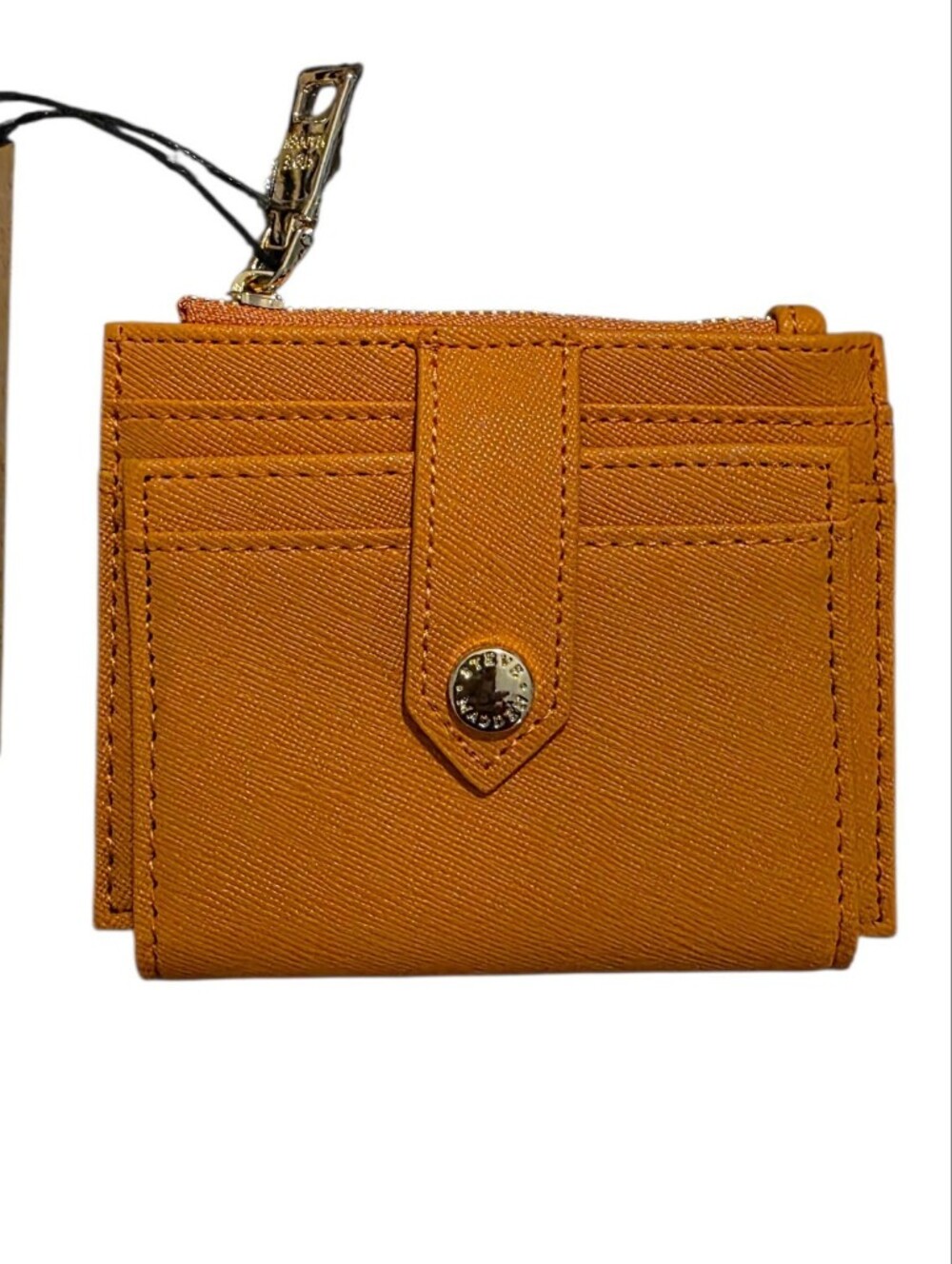 Steve Madden Orange Card Wallet with Zip Pocket